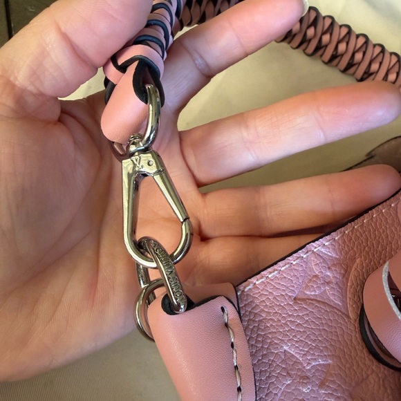 LV Muria Embossed Pink Bucket Bag Branded Handle, Jasmin Monogram Crossbody New - Picture 6 of 17